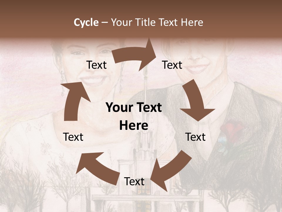 Bride And Groom With Denver Lds Temple PowerPoint Template