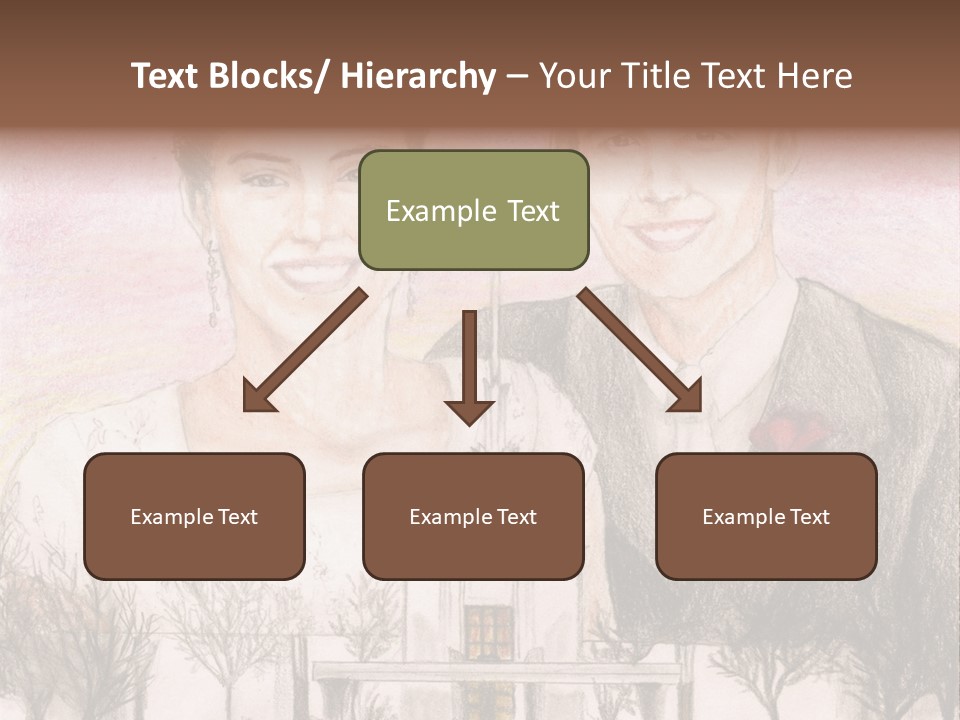 Bride And Groom With Denver Lds Temple PowerPoint Template