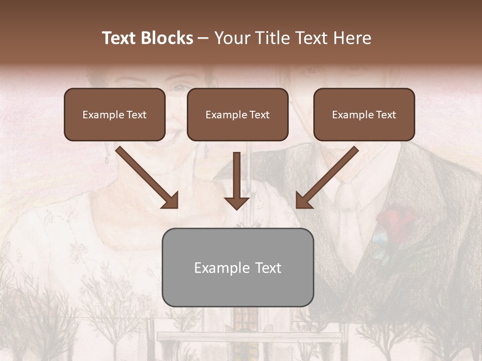 Bride And Groom With Denver Lds Temple PowerPoint Template