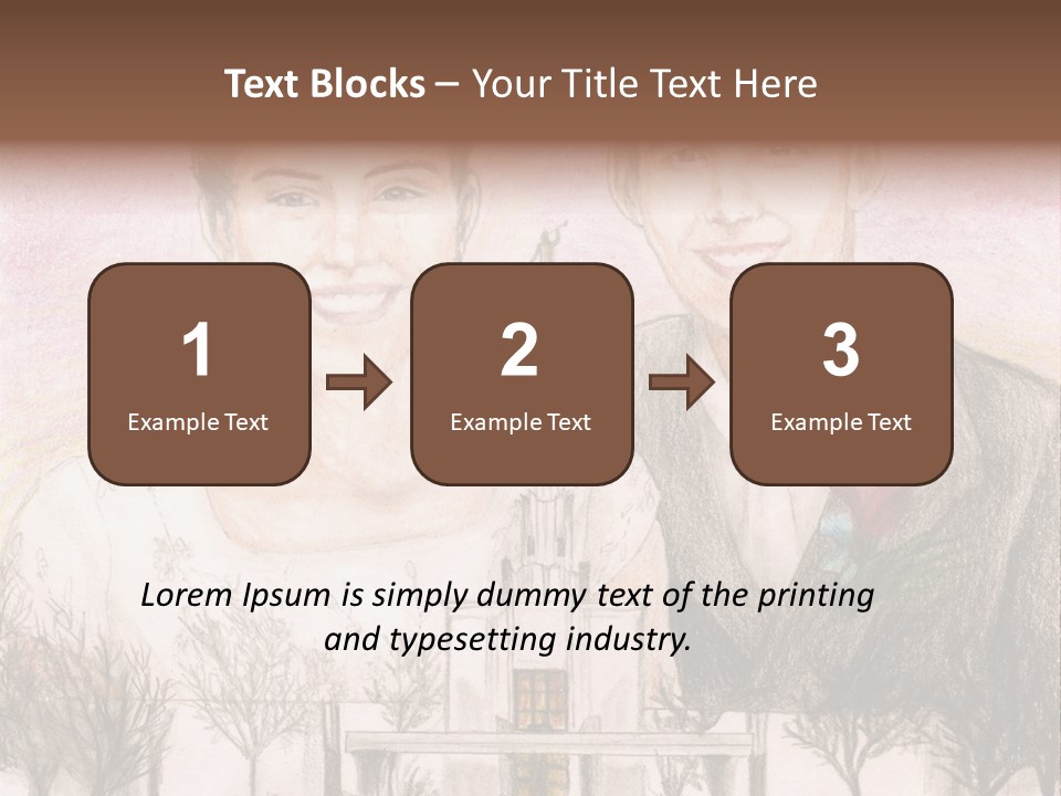 Bride And Groom With Denver Lds Temple PowerPoint Template