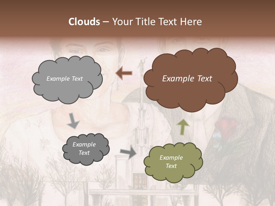 Bride And Groom With Denver Lds Temple PowerPoint Template