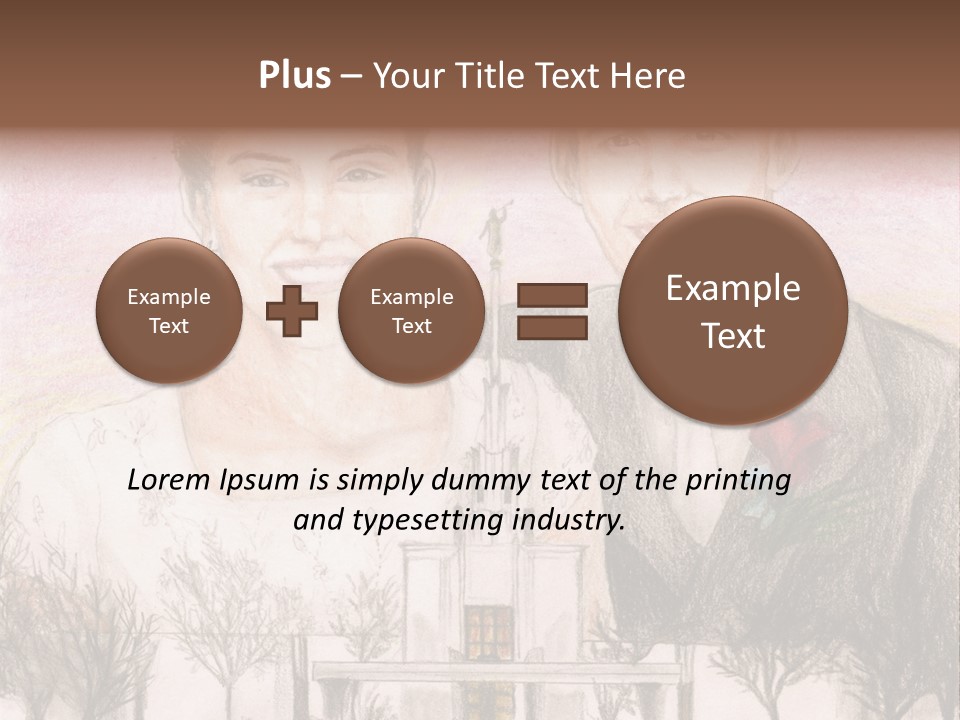 Bride And Groom With Denver Lds Temple PowerPoint Template