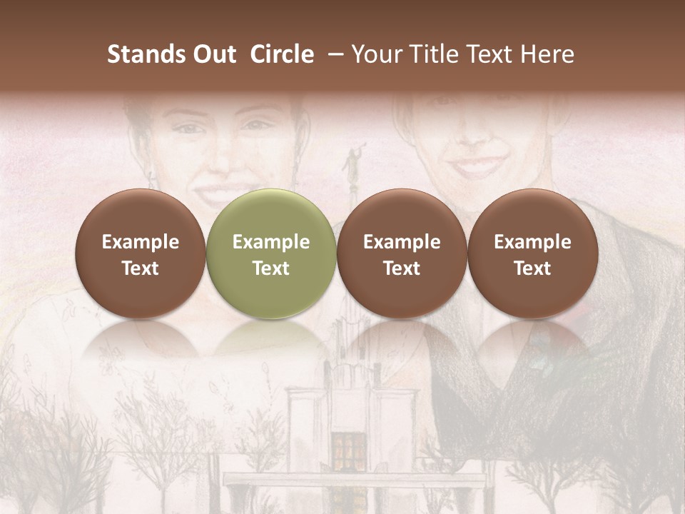 Bride And Groom With Denver Lds Temple PowerPoint Template