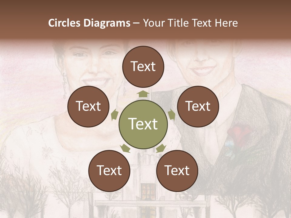 Bride And Groom With Denver Lds Temple PowerPoint Template