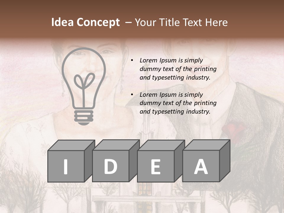 Bride And Groom With Denver Lds Temple PowerPoint Template