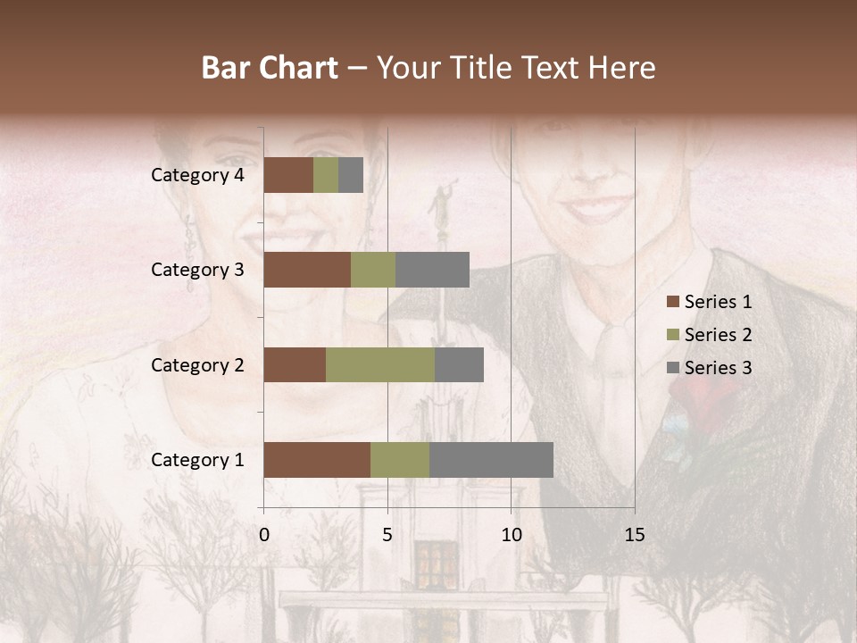 Bride And Groom With Denver Lds Temple PowerPoint Template