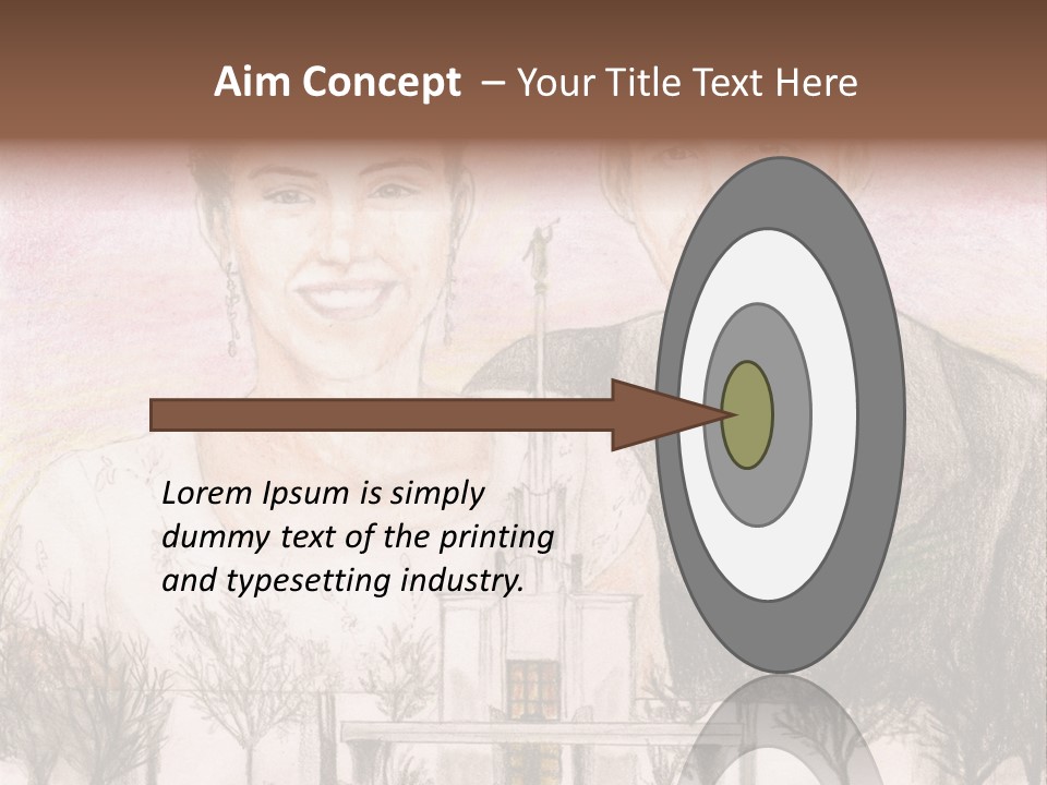 Bride And Groom With Denver Lds Temple PowerPoint Template