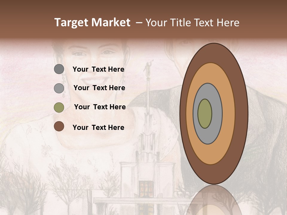 Bride And Groom With Denver Lds Temple PowerPoint Template