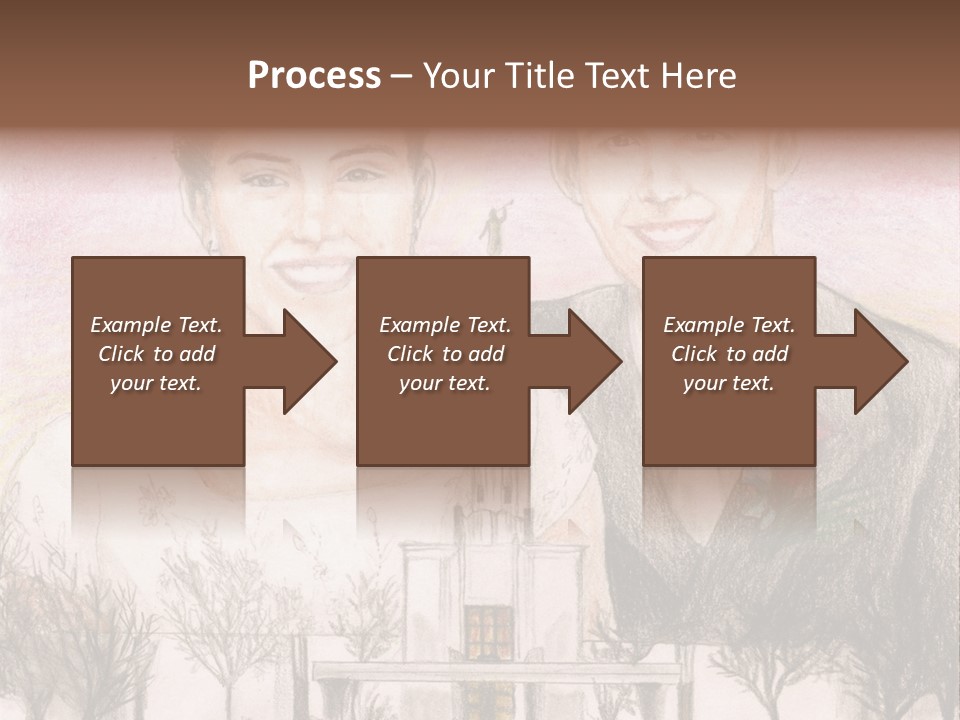 Bride And Groom With Denver Lds Temple PowerPoint Template