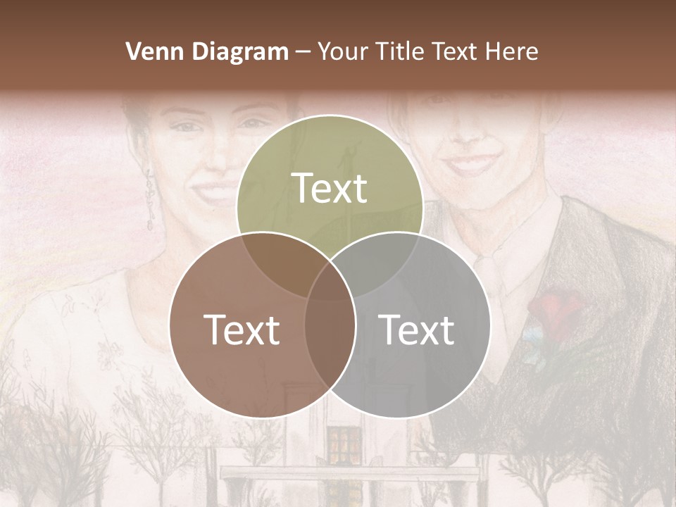 Bride And Groom With Denver Lds Temple PowerPoint Template