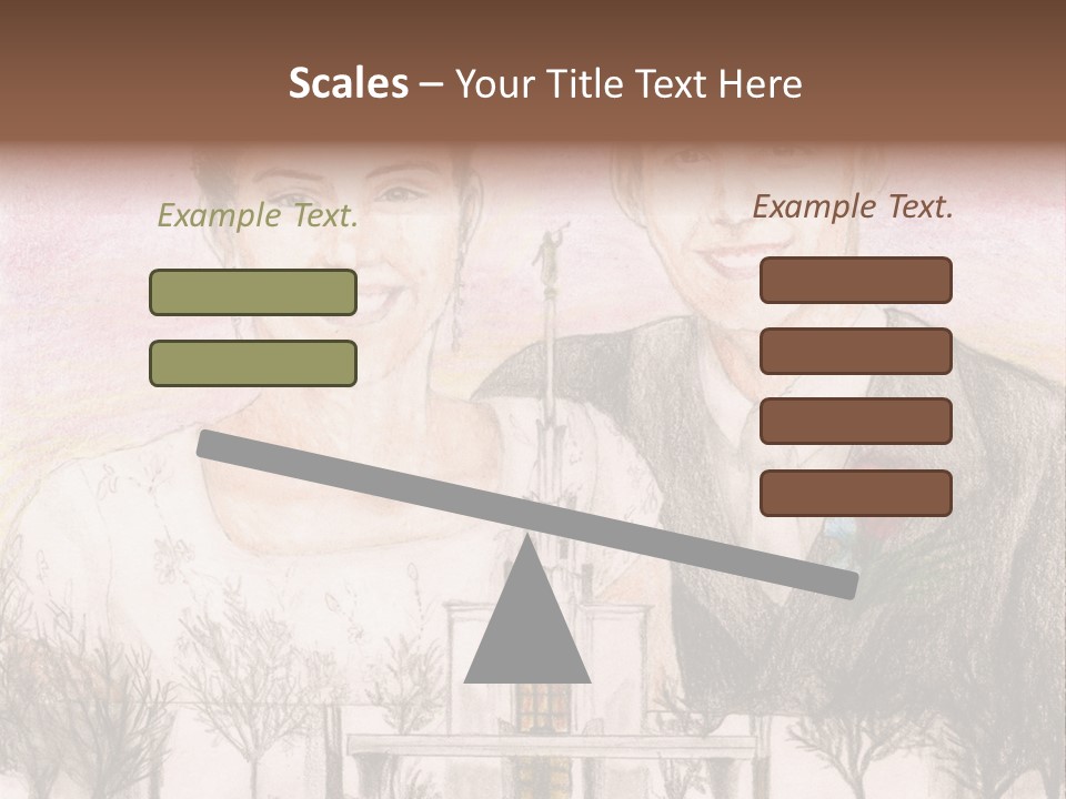 Bride And Groom With Denver Lds Temple PowerPoint Template