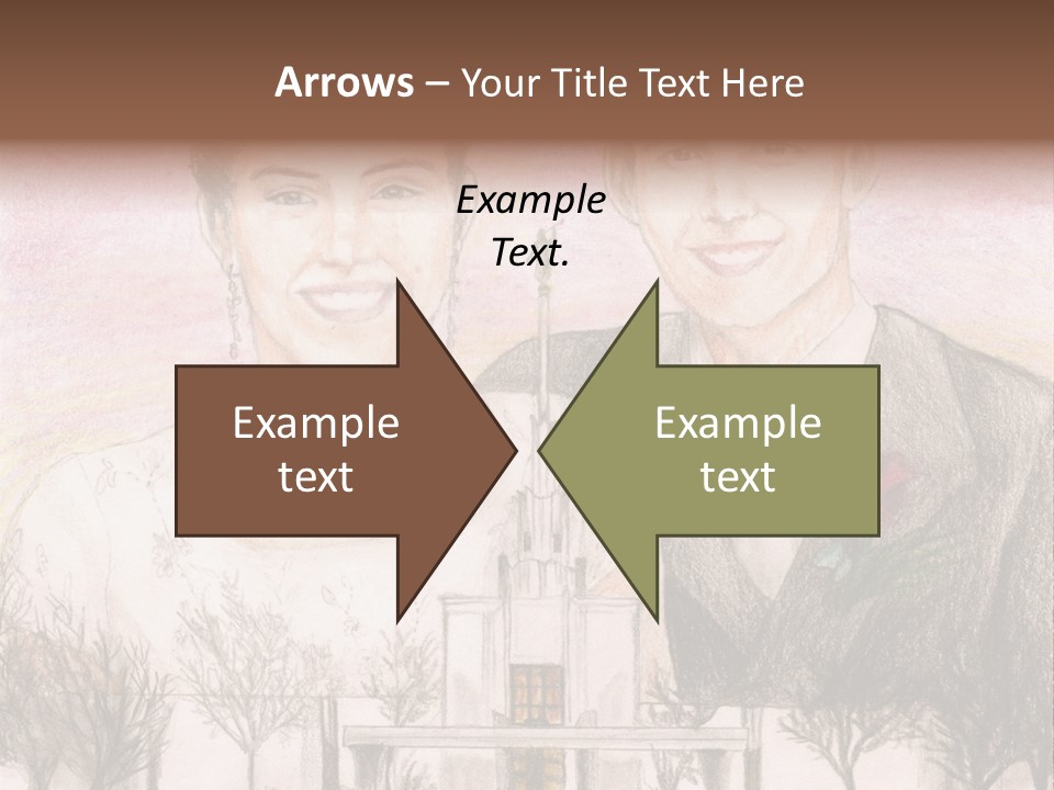 Bride And Groom With Denver Lds Temple PowerPoint Template