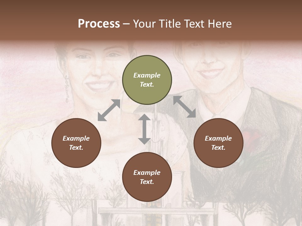 Bride And Groom With Denver Lds Temple PowerPoint Template