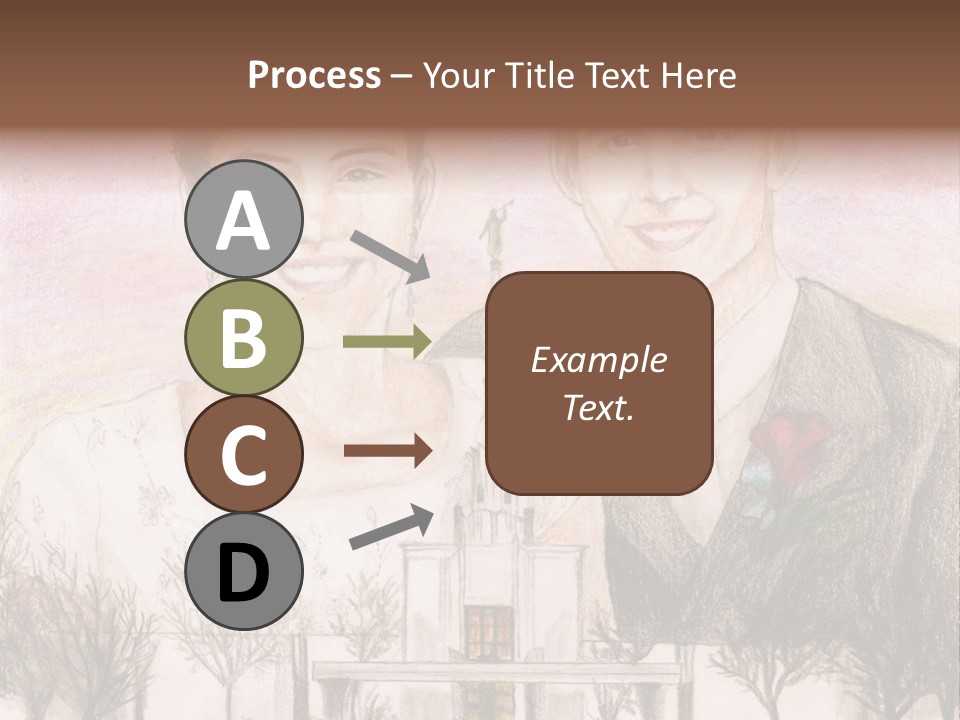 Bride And Groom With Denver Lds Temple PowerPoint Template