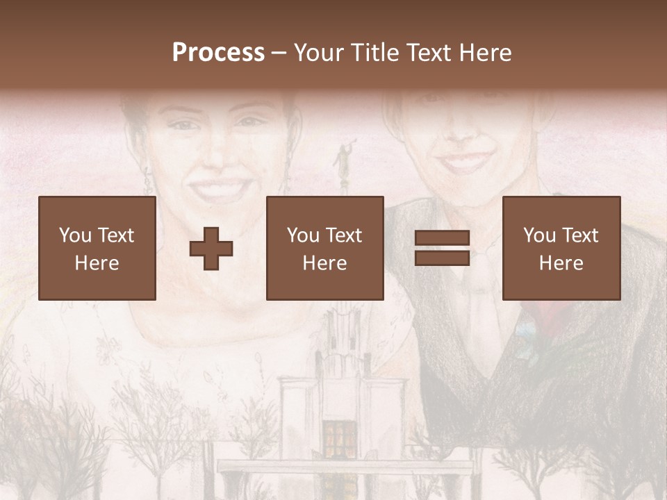 Bride And Groom With Denver Lds Temple PowerPoint Template