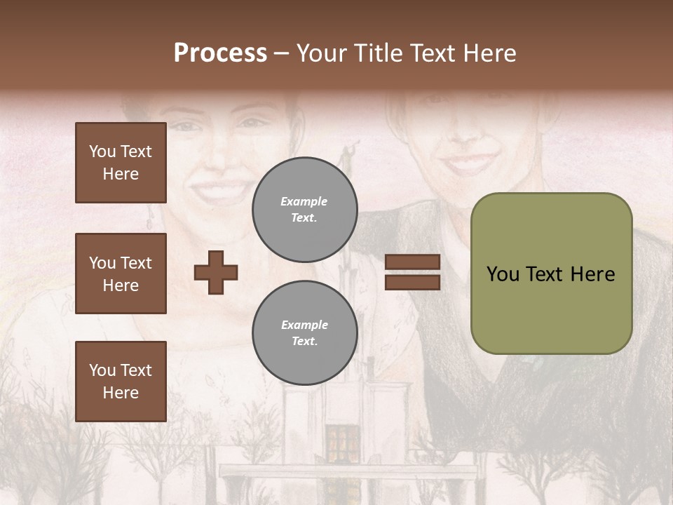 Bride And Groom With Denver Lds Temple PowerPoint Template