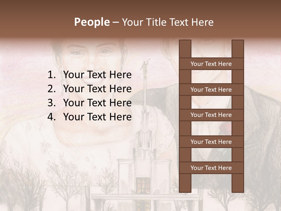 Bride And Groom With Denver Lds Temple PowerPoint Template