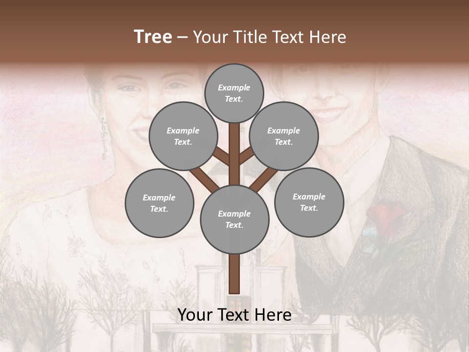 Bride And Groom With Denver Lds Temple PowerPoint Template