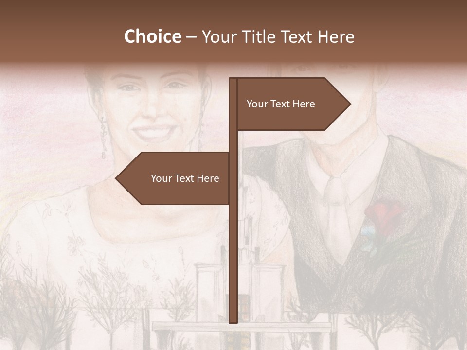 Bride And Groom With Denver Lds Temple PowerPoint Template