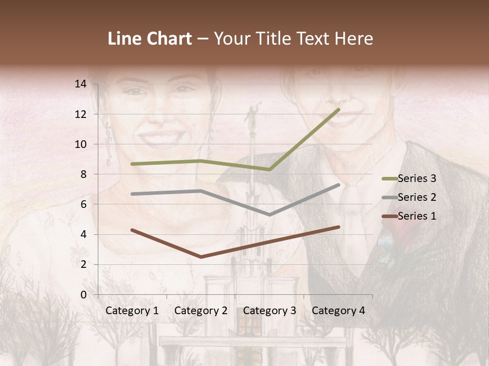 Bride And Groom With Denver Lds Temple PowerPoint Template