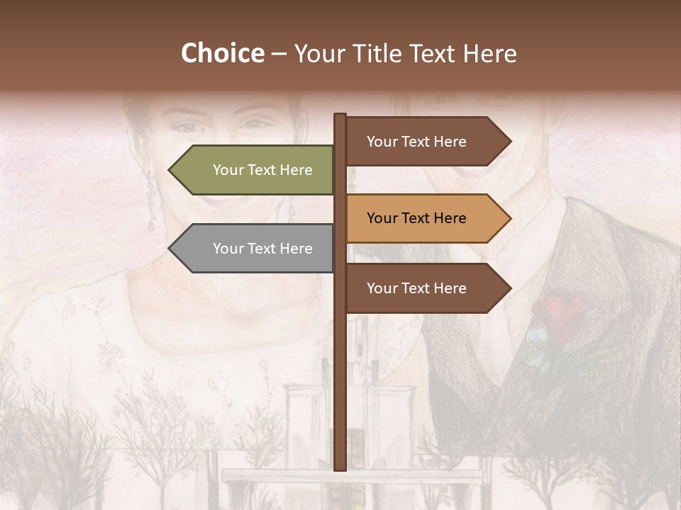 Bride And Groom With Denver Lds Temple PowerPoint Template