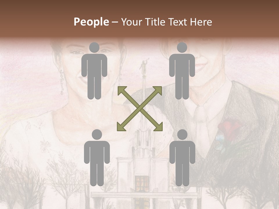 Bride And Groom With Denver Lds Temple PowerPoint Template