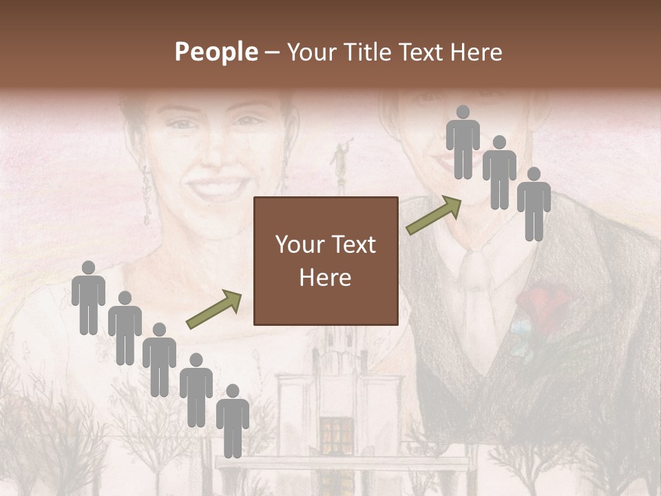Bride And Groom With Denver Lds Temple PowerPoint Template
