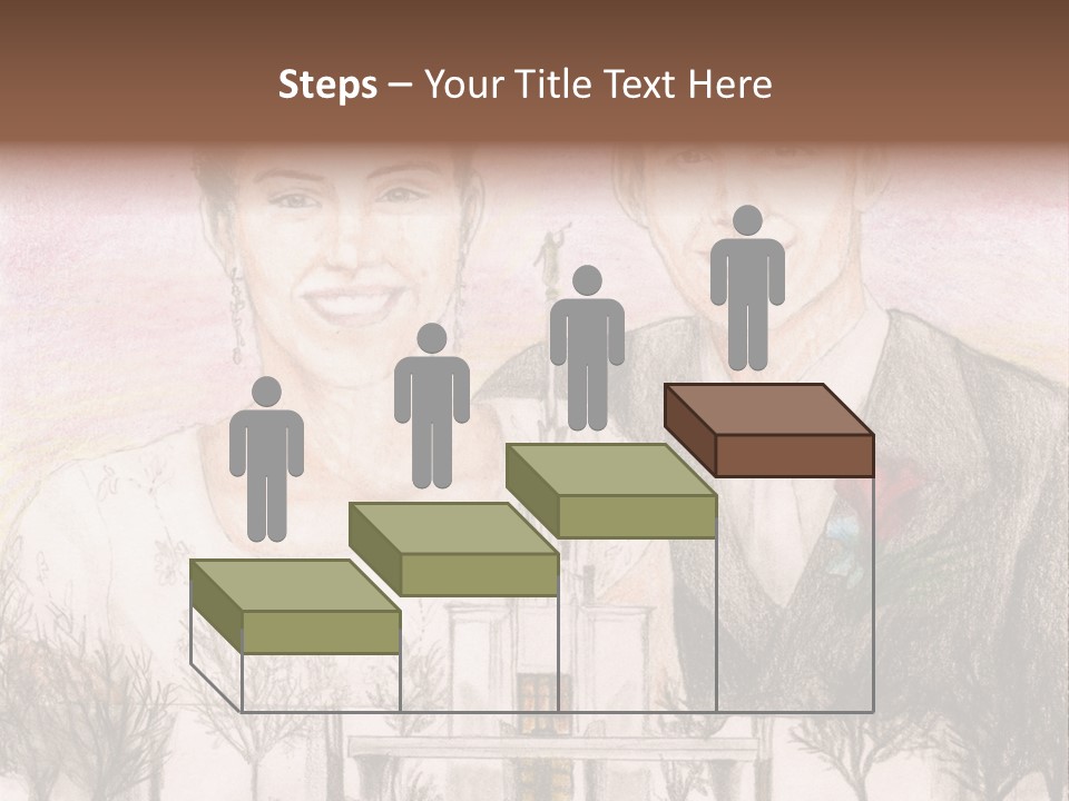 Bride And Groom With Denver Lds Temple PowerPoint Template