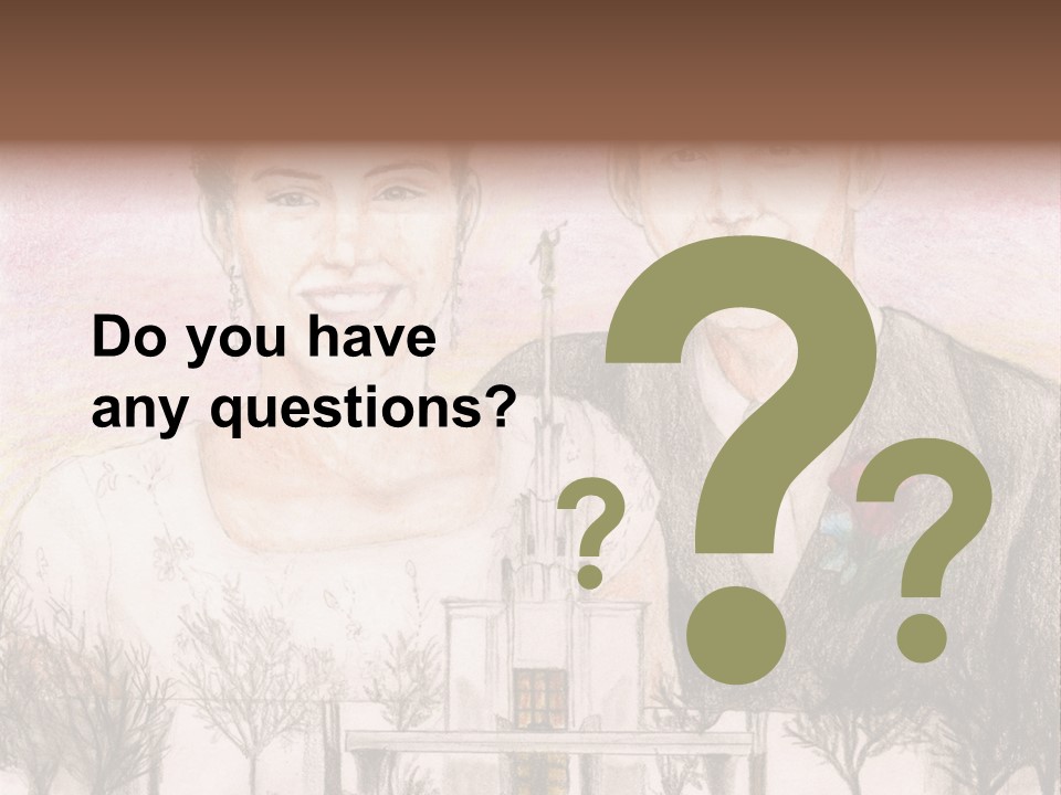 Bride And Groom With Denver Lds Temple PowerPoint Template