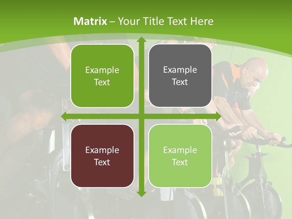 A Group Of People Riding Stationary Bikes In A Gym PowerPoint Template