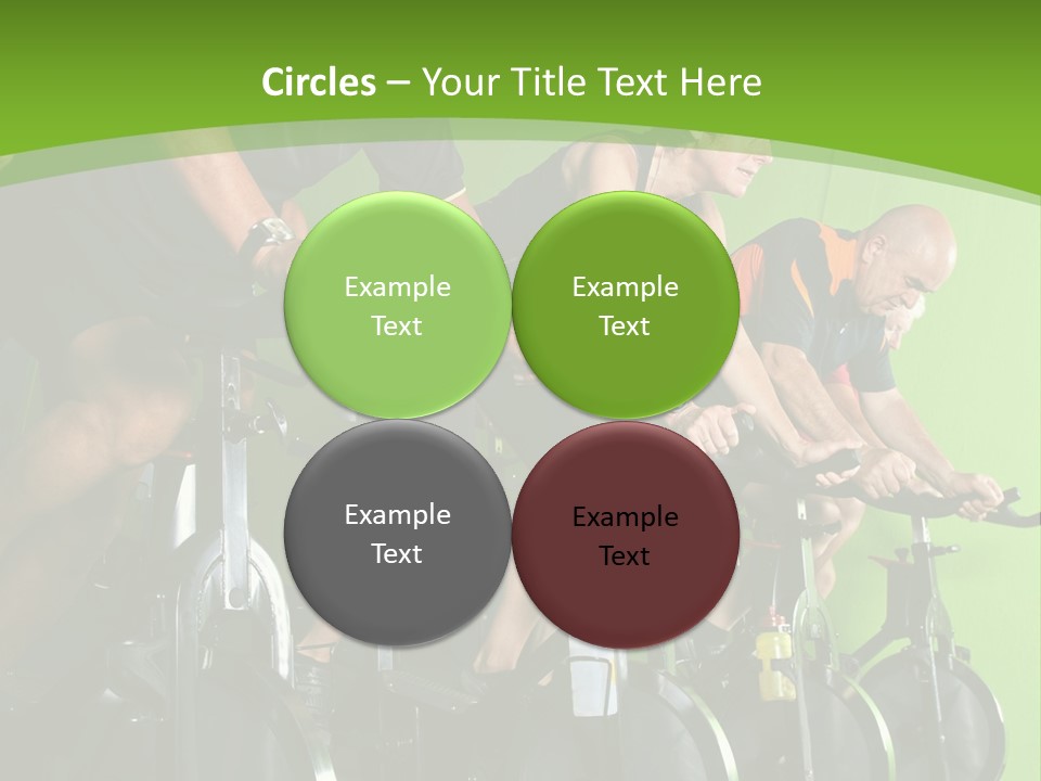 A Group Of People Riding Stationary Bikes In A Gym PowerPoint Template