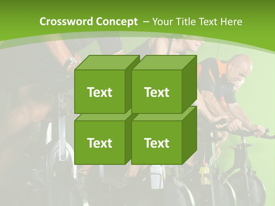 A Group Of People Riding Stationary Bikes In A Gym PowerPoint Template