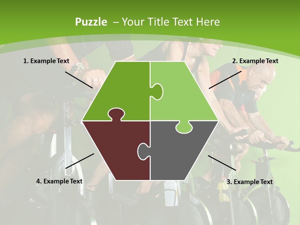 A Group Of People Riding Stationary Bikes In A Gym PowerPoint Template