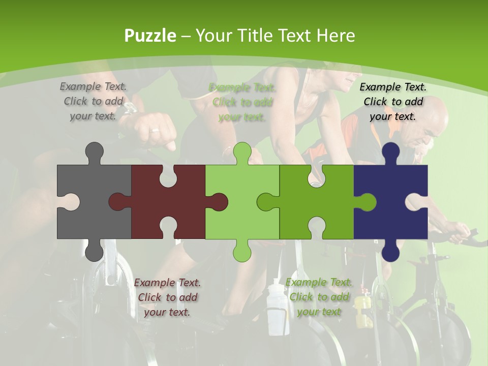 A Group Of People Riding Stationary Bikes In A Gym PowerPoint Template