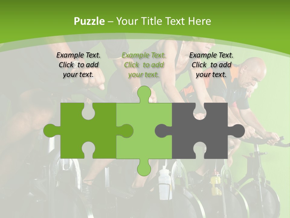 A Group Of People Riding Stationary Bikes In A Gym PowerPoint Template