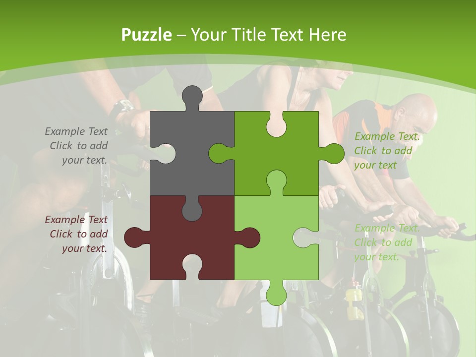 A Group Of People Riding Stationary Bikes In A Gym PowerPoint Template