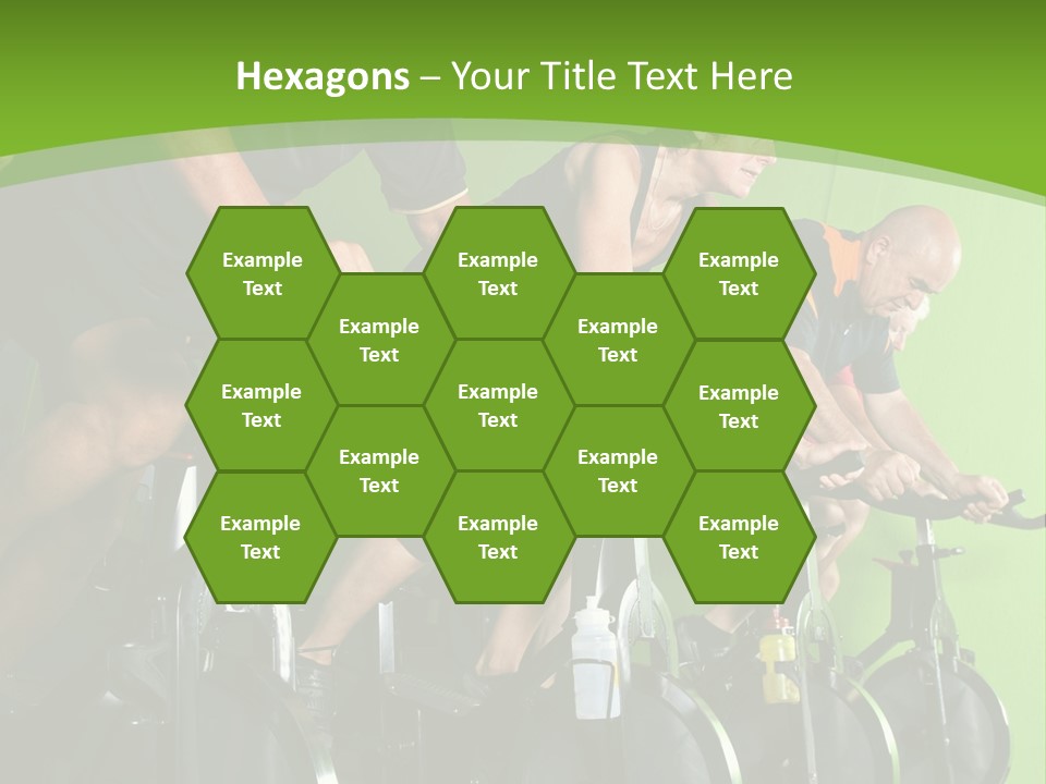 A Group Of People Riding Stationary Bikes In A Gym PowerPoint Template