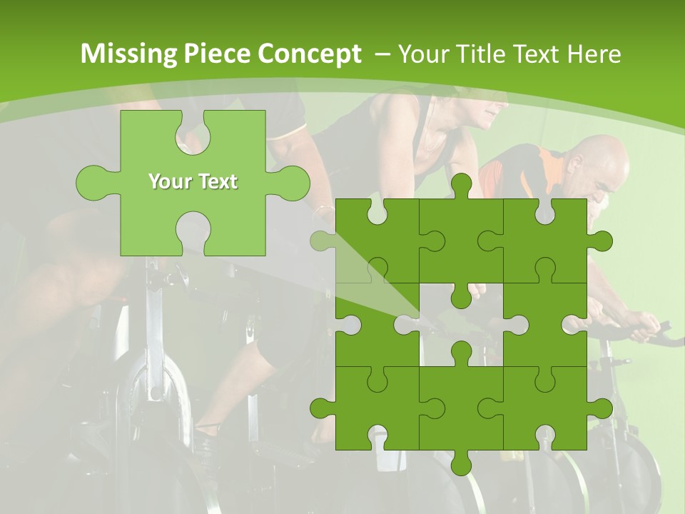 A Group Of People Riding Stationary Bikes In A Gym PowerPoint Template