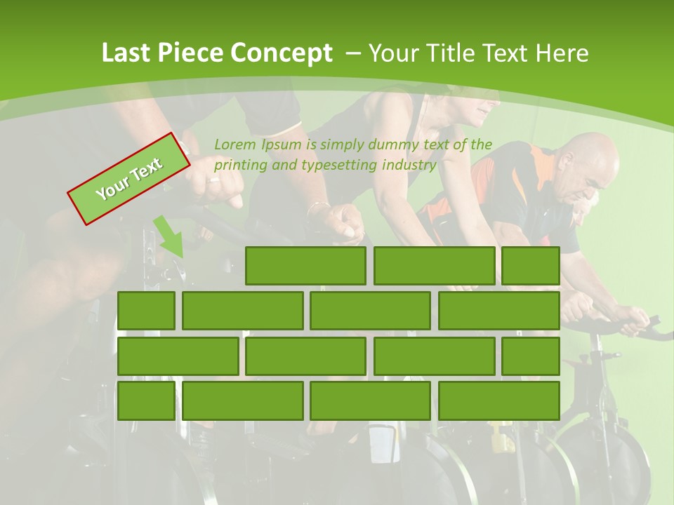 A Group Of People Riding Stationary Bikes In A Gym PowerPoint Template