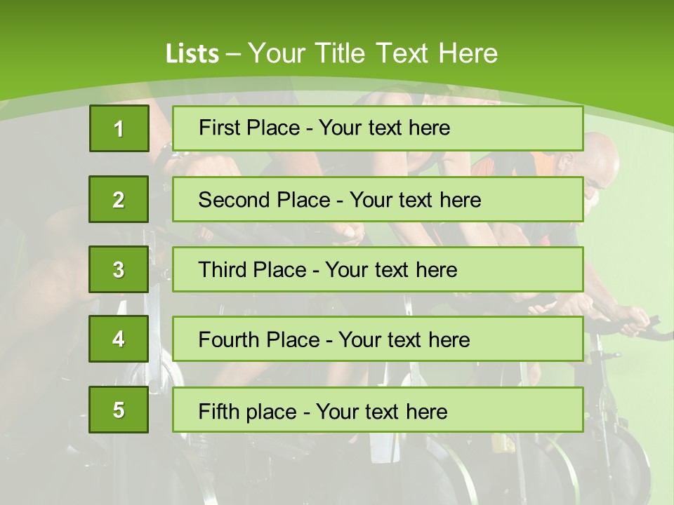 A Group Of People Riding Stationary Bikes In A Gym PowerPoint Template