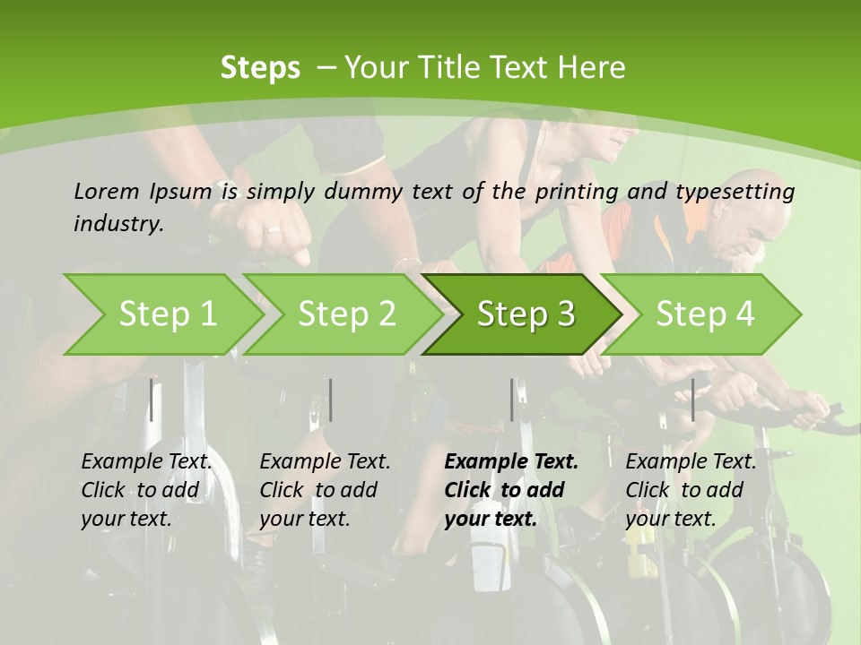 A Group Of People Riding Stationary Bikes In A Gym PowerPoint Template
