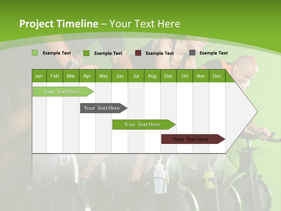 A Group Of People Riding Stationary Bikes In A Gym PowerPoint Template