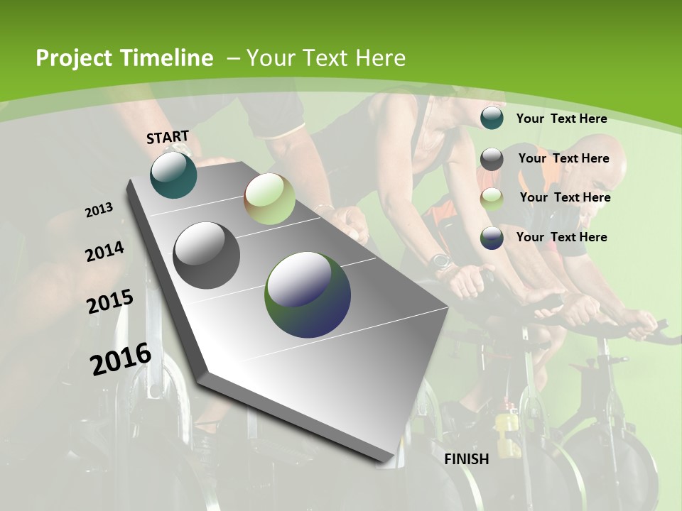 A Group Of People Riding Stationary Bikes In A Gym PowerPoint Template