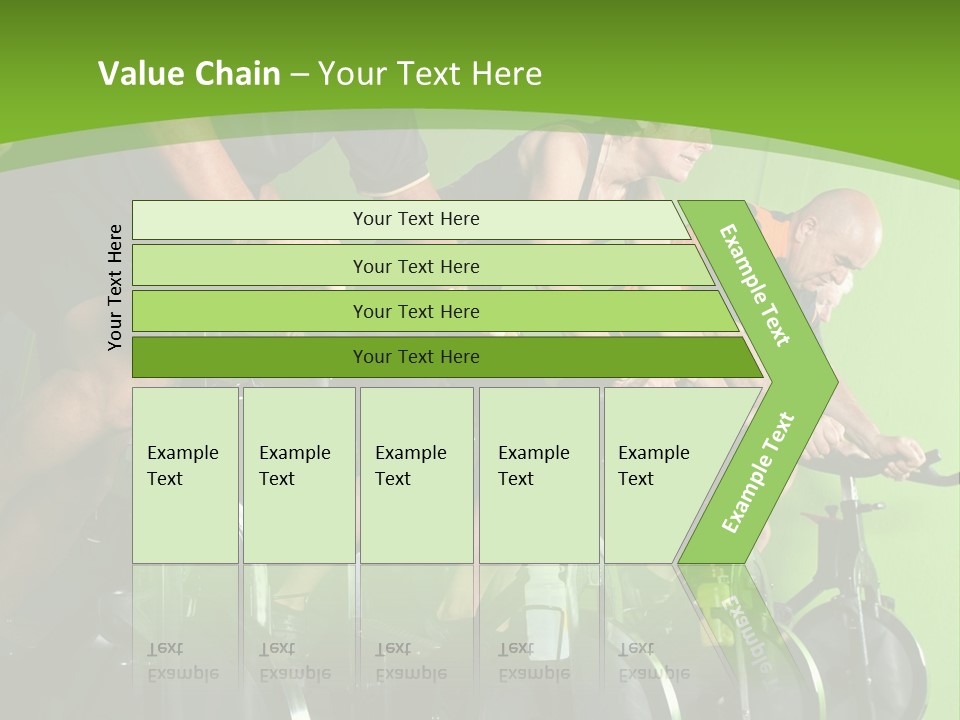 A Group Of People Riding Stationary Bikes In A Gym PowerPoint Template