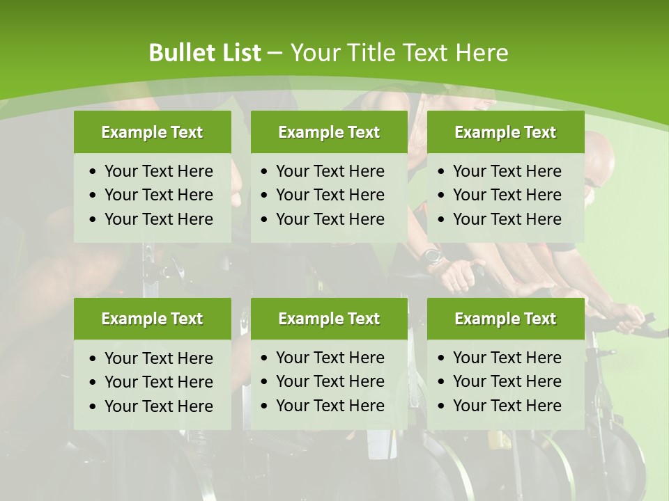 A Group Of People Riding Stationary Bikes In A Gym PowerPoint Template