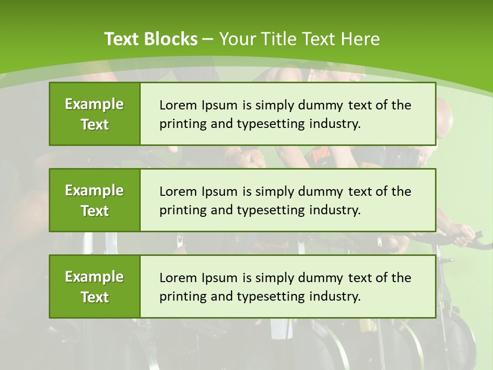 A Group Of People Riding Stationary Bikes In A Gym PowerPoint Template
