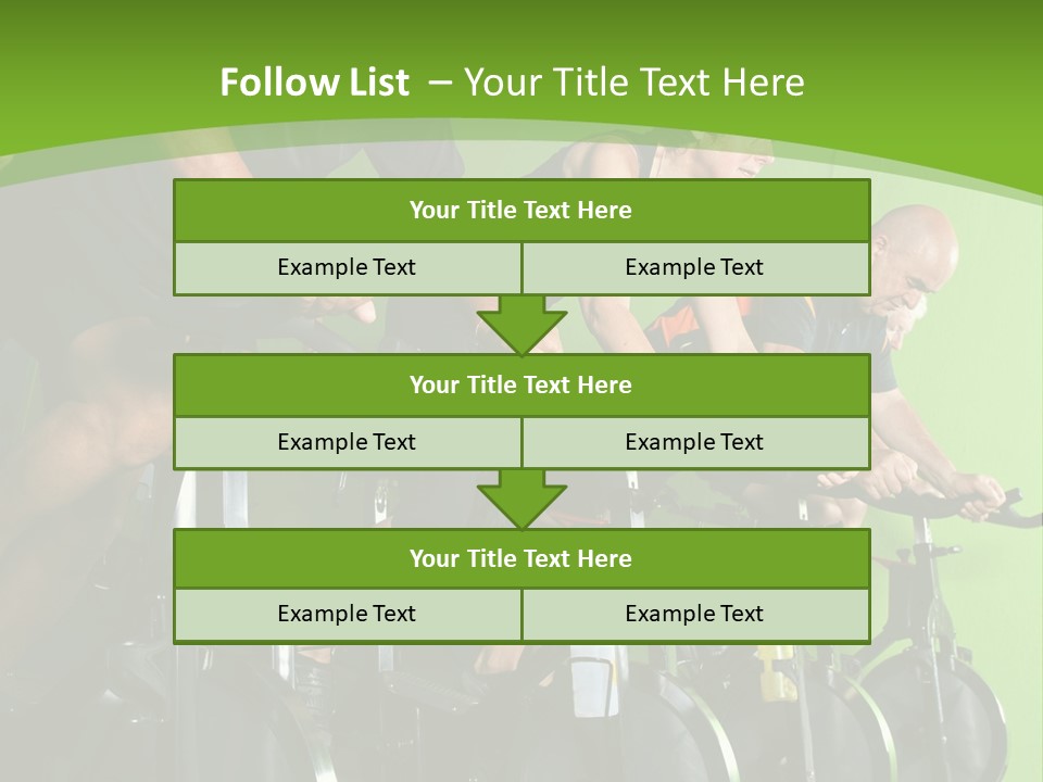 A Group Of People Riding Stationary Bikes In A Gym PowerPoint Template