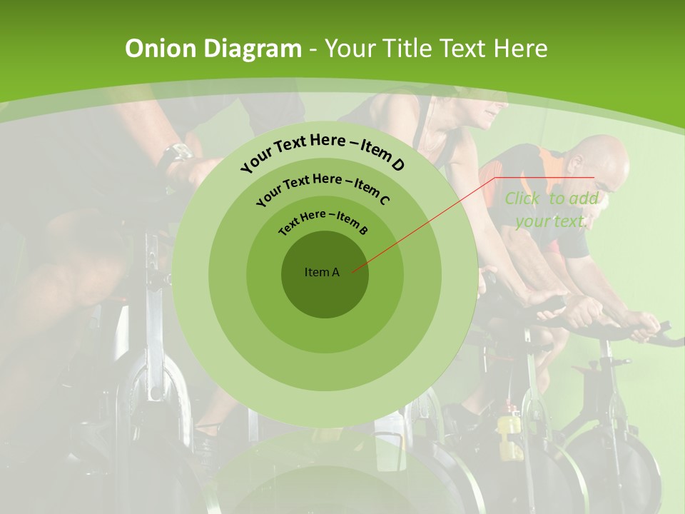 A Group Of People Riding Stationary Bikes In A Gym PowerPoint Template