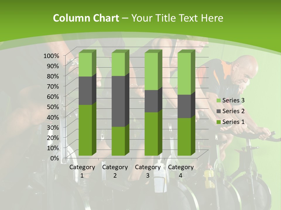 A Group Of People Riding Stationary Bikes In A Gym PowerPoint Template