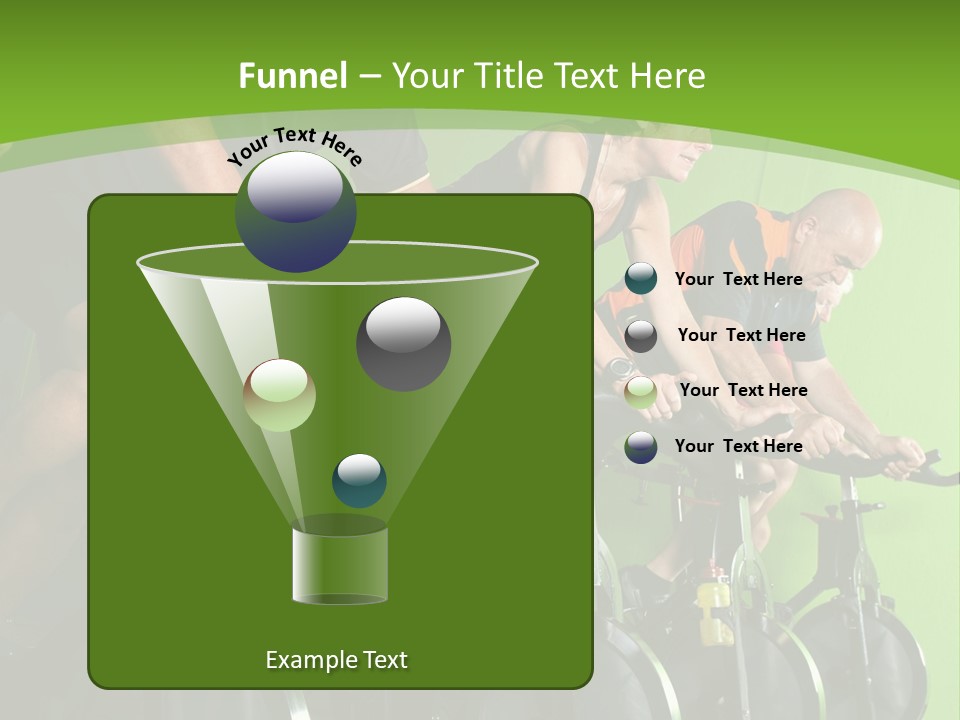 A Group Of People Riding Stationary Bikes In A Gym PowerPoint Template